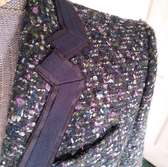 J. CREW Two Piece Teal Tweed Skirt Suit - Picture 2 of 10